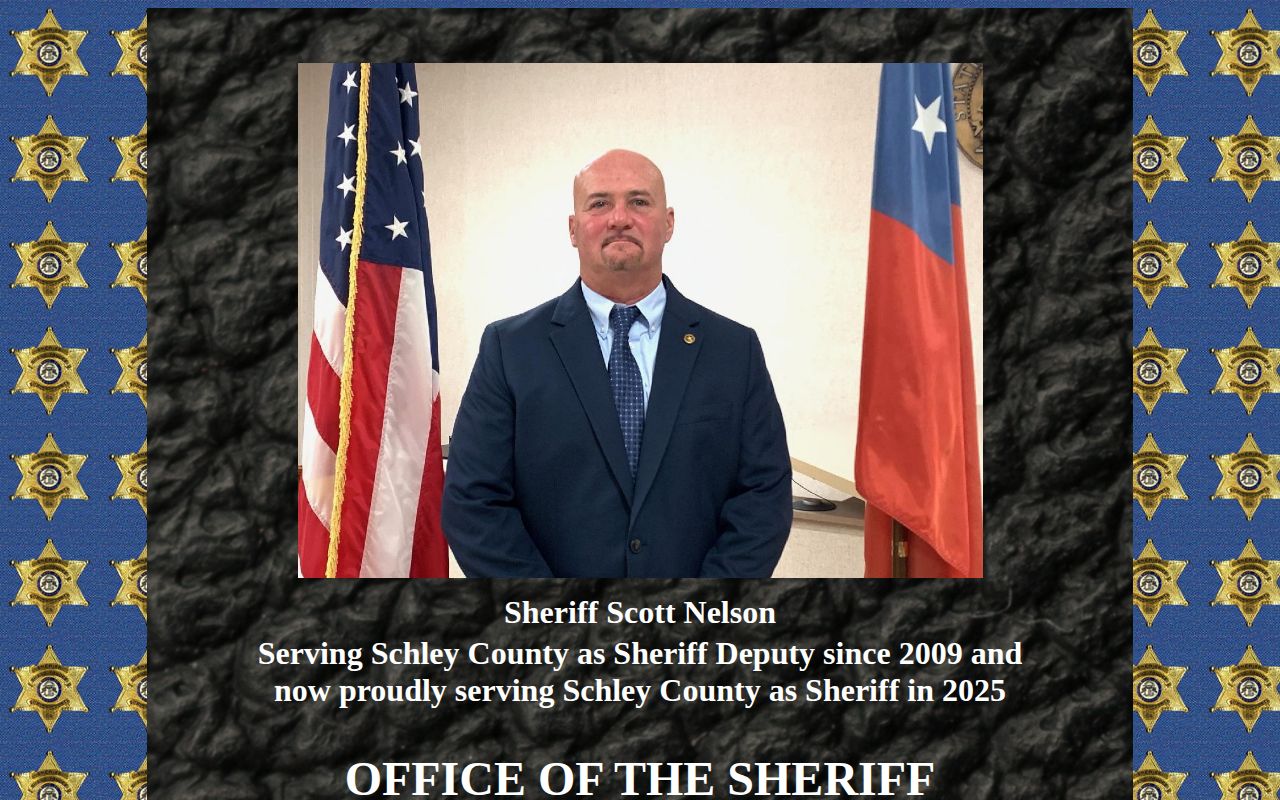 Schley County Sheriff's Office official website and local booking source